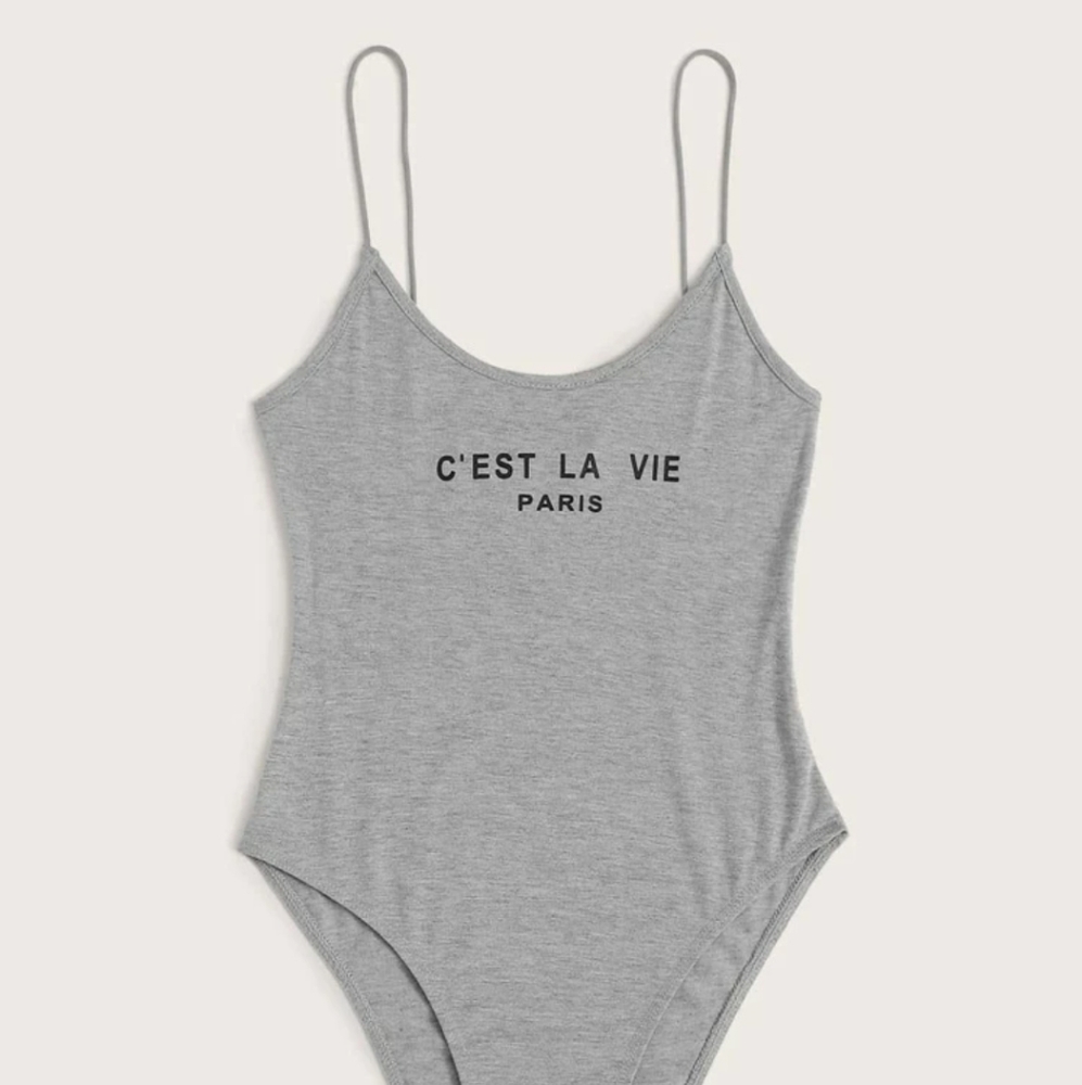 GRAY LOGO BODYSUIT - Picture 3 of 5